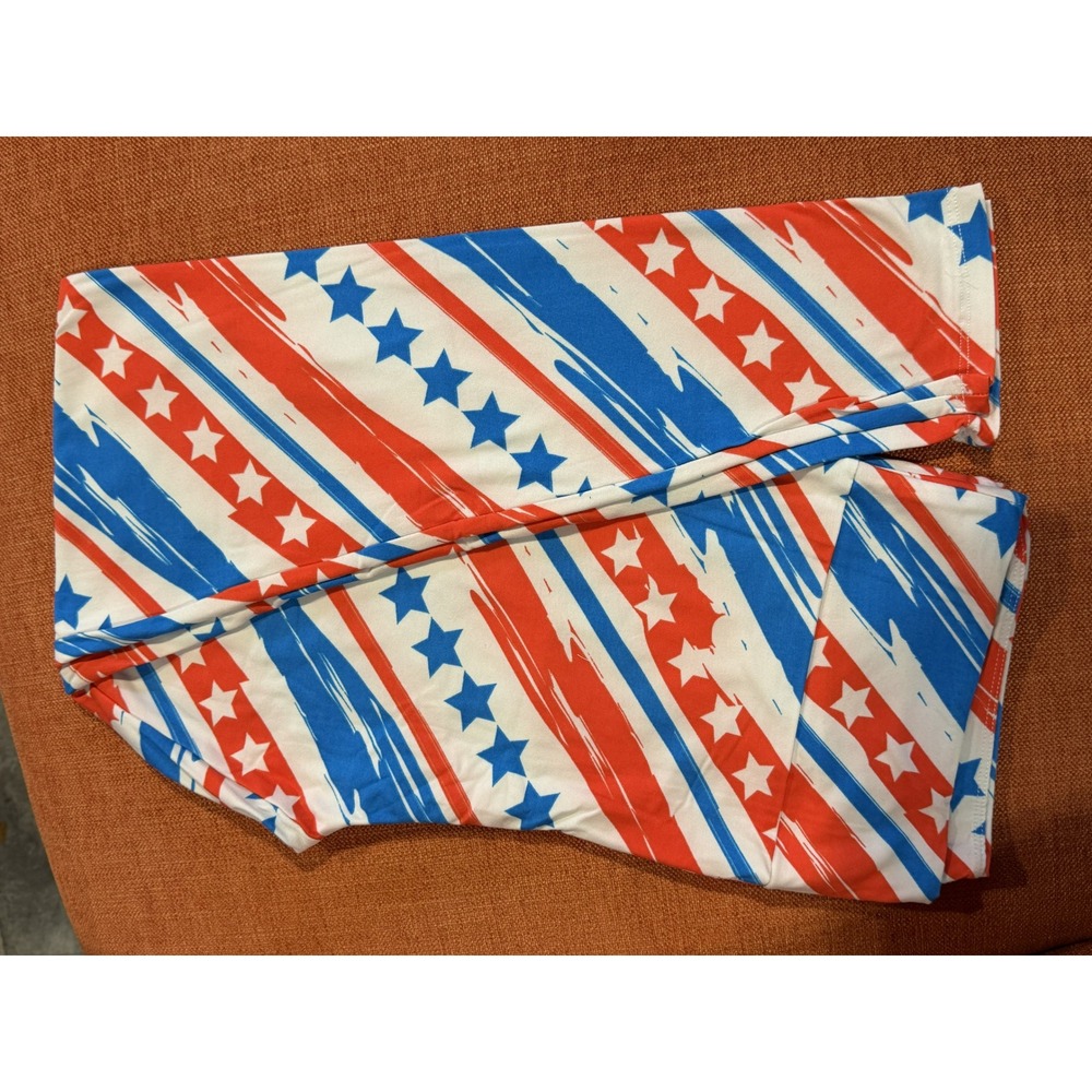 LuLaRoe Leggings‎ Womens T/C Red Blue NWT Stars Stripes Patriotic Americana